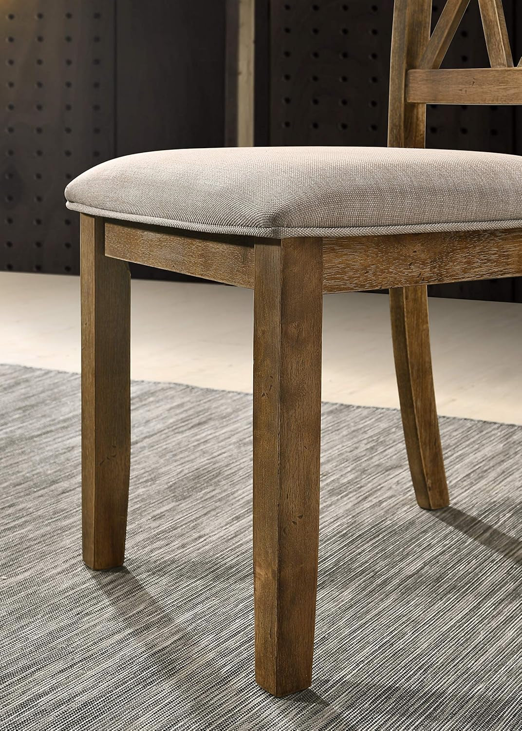 Windvale Fabric Upholstered Dining Chair, Set of 2, Brown-2