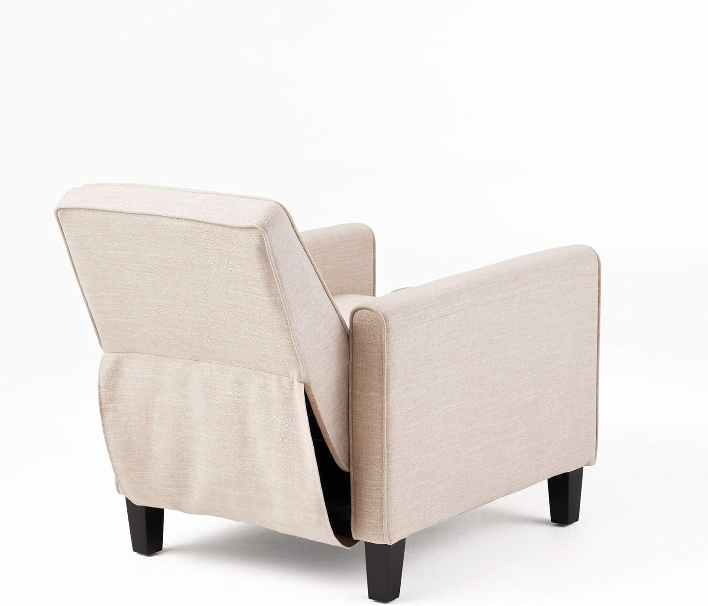 Emmie Fabric Recliner (Set of 2), Beige, Dark Brown-4