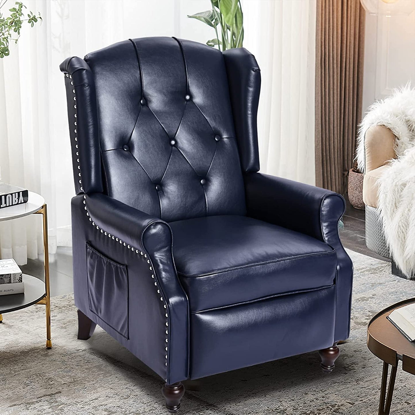 Wingback Recliner Chair with Massage and Heat (PU Leather)-1