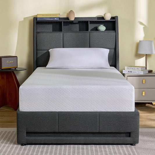Twin Gel Memory Foam Mattress Fiberglass-Free, Breathable, 6"-0