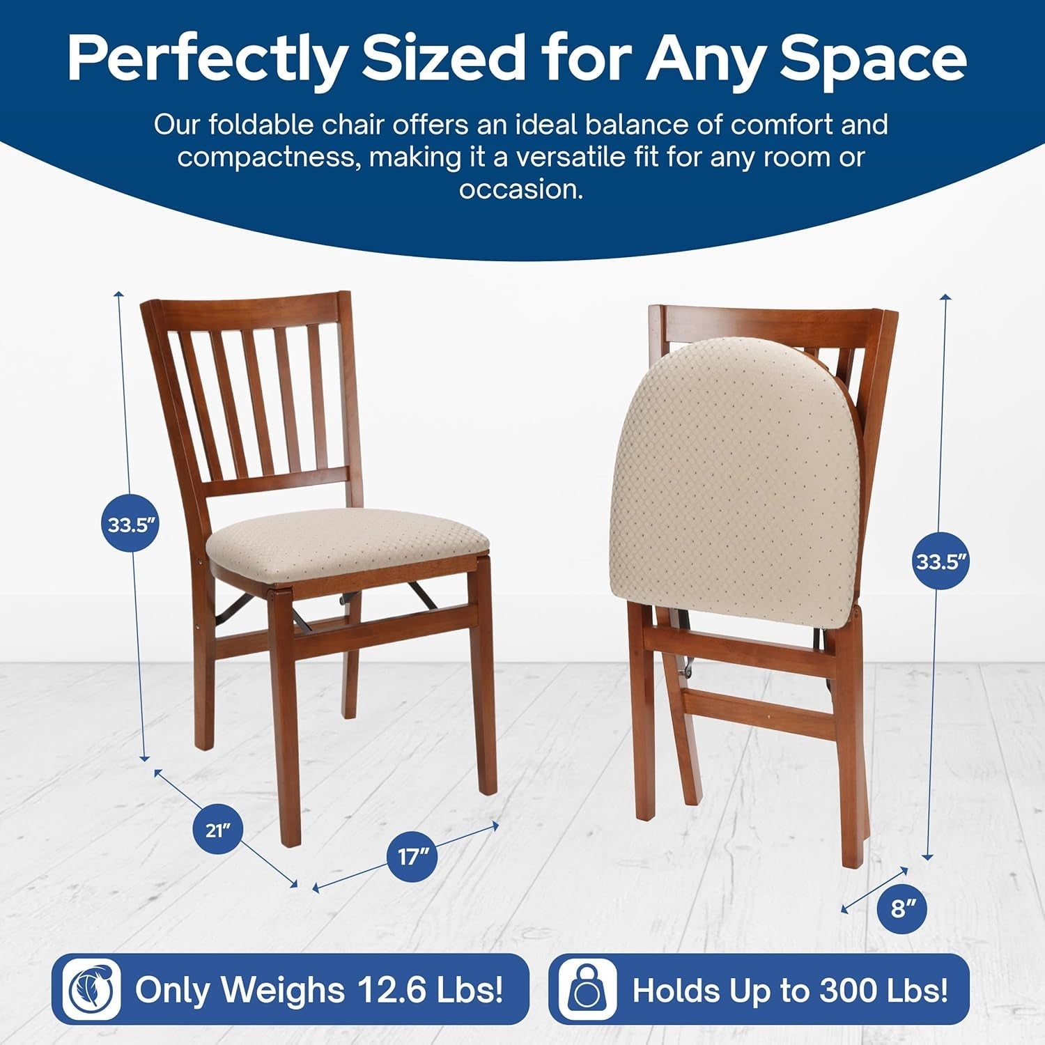 Stakmore School House Folding Chair Finish, Set of 2, Fruitwood, 8.25D X 17W X 35.5H In-2