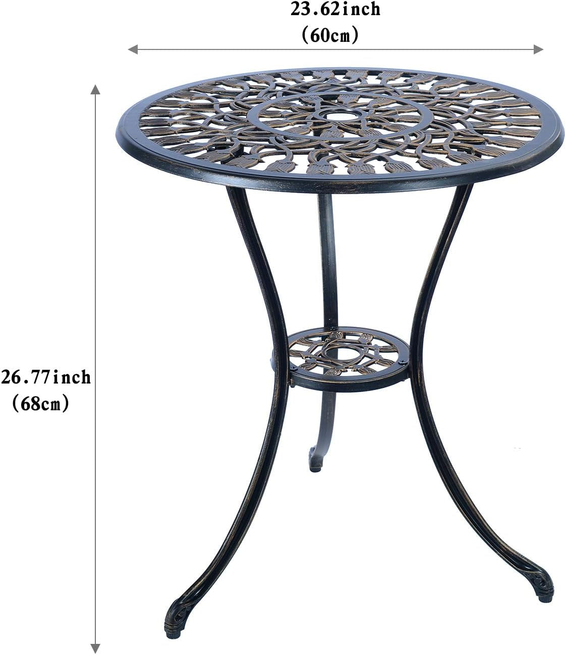 3 Piece Patio Set Antique Copper Tulip-1