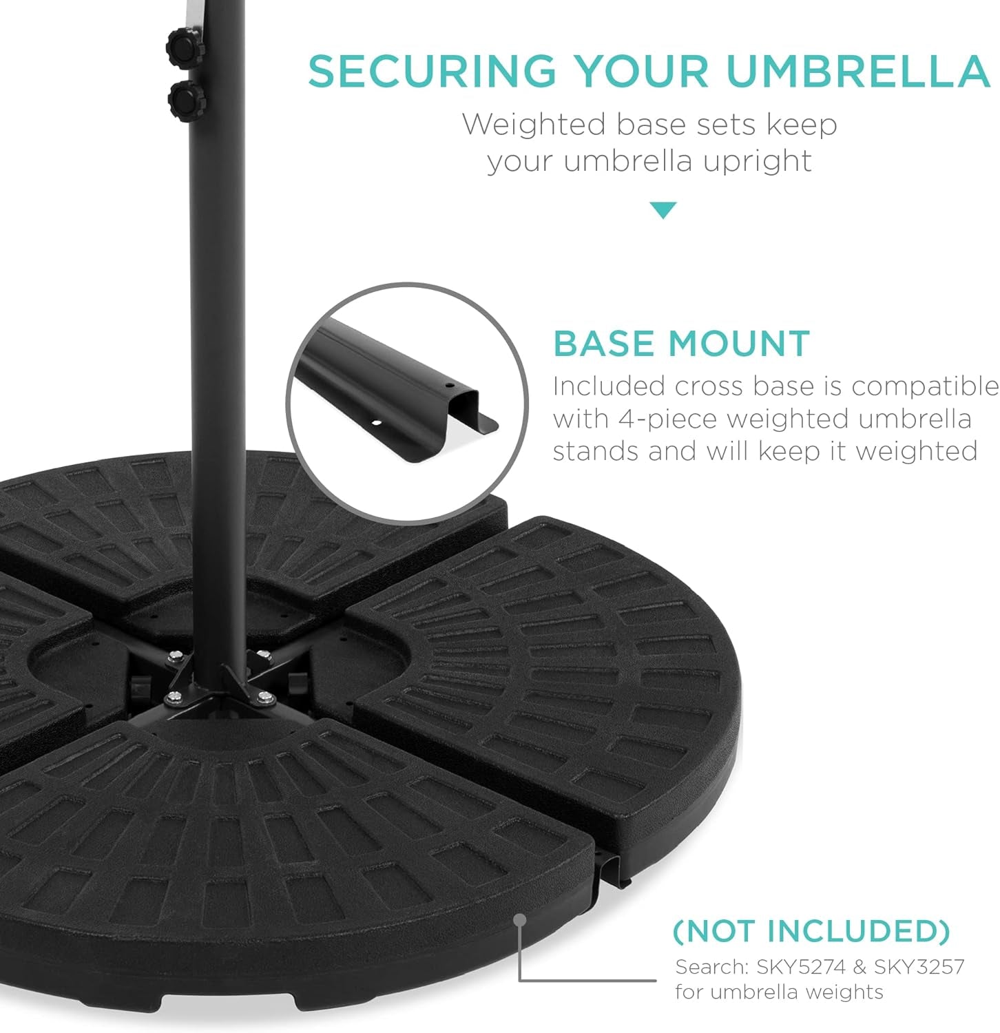 10Ft Offset Hanging Market Patio Umbrella W/Easy Tilt Adjustment, Polyester Shade, 8 Ribs for Backyard, Poolside, Lawn and Garden-4