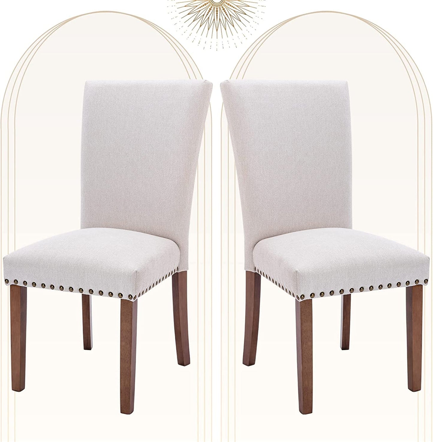 Beige Parsons Upholstered Chairs-1