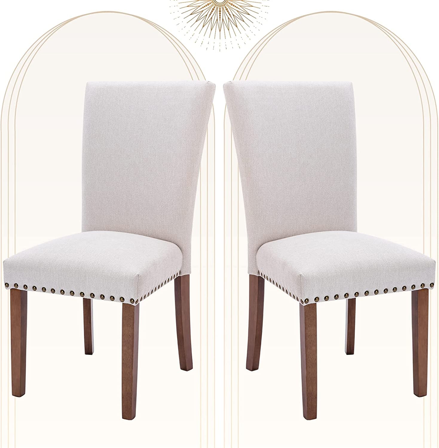 Beige Parsons Upholstered Chairs-1