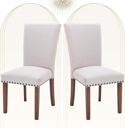 Beige Parsons Upholstered Chairs-1