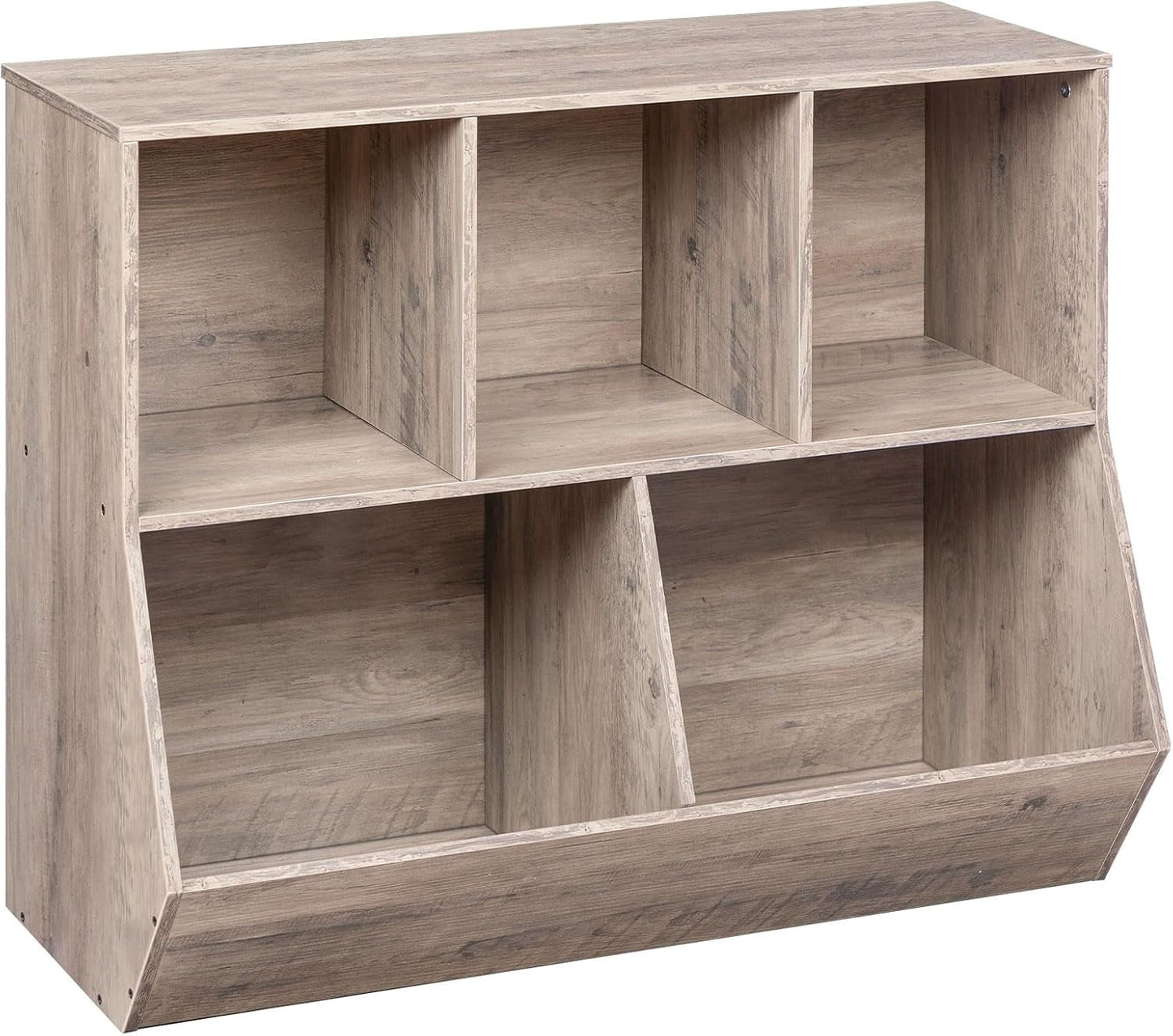 Kids Bookshelf, Bookcase Footboard, Toy Storage Cubby, Children'S Toy Shelf, 35.4" L Toy Storage Cabinet, Fit for Children'S Room, Playroom, Hallway, Kindergarten, Greige BG32CW01-0