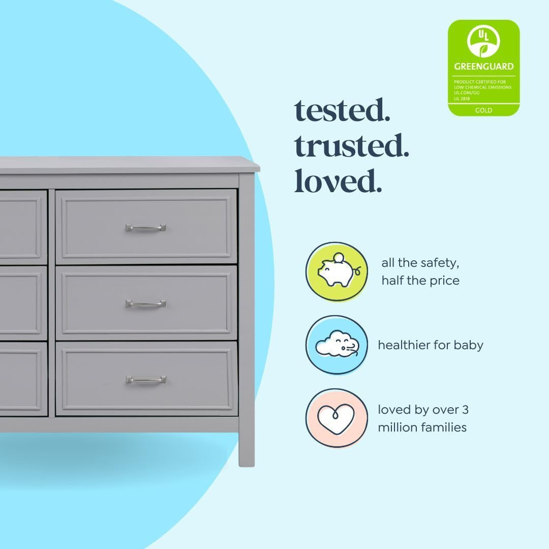 Charlie 6-Drawer Double Dresser in Grey-3