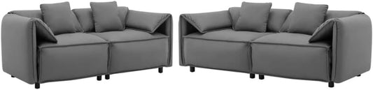 2 - Piece Living Room Set with 4 Tosiing Pillows,Upholstery and Sturdy Construction (D as Shown)-0