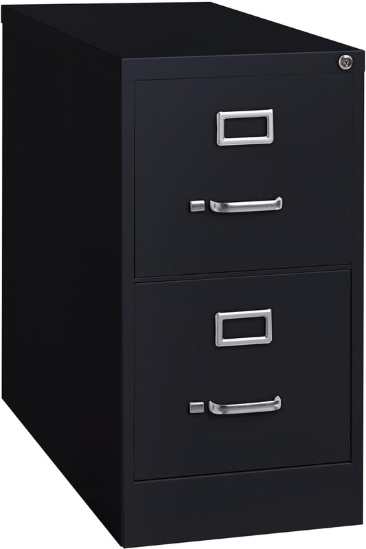 2-Drawer Vertical File with Lock, 15 by 26-1/2 by 28-3/8-Inch, Black-0