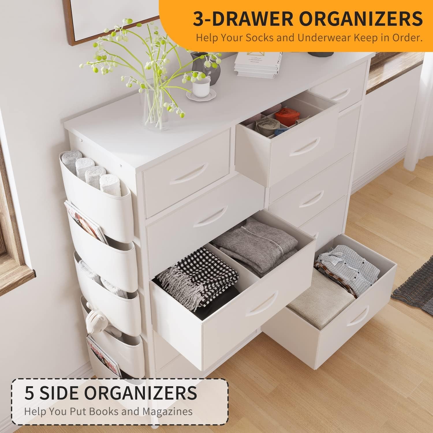 White Dresser with 11 Drawers-2