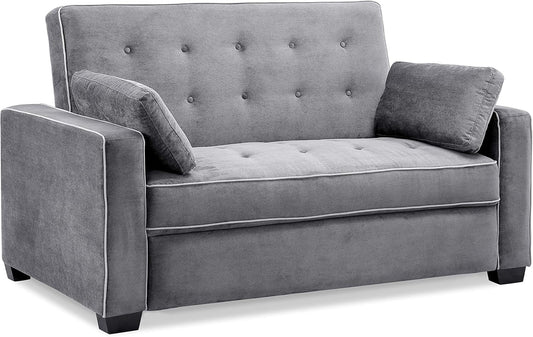 Ainsley Loveseat with Pull Out Sleeper Microfiber Charcoal Full-0