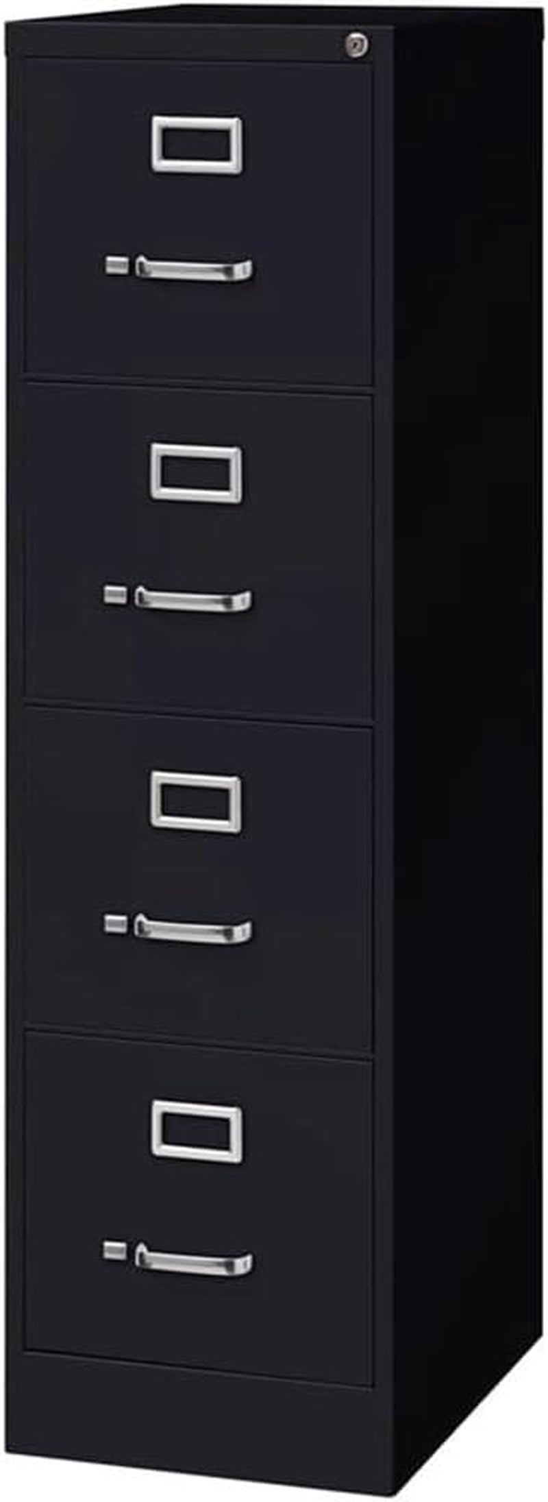4 Drawer Metal Vertical File Cabinet with Lock, 22" Deep, Letter Size, Home/Office, Preassembled, Commercial Grade, Black Finish-3