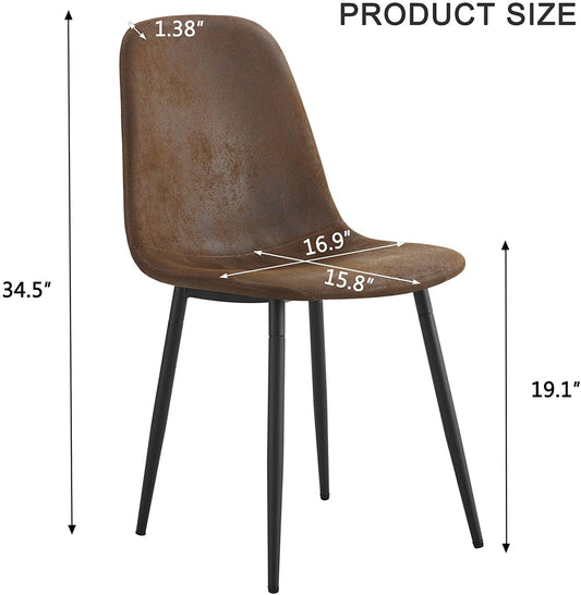 5 Piece Modern Farmhouse Wood Dining Table Set with Upholstered Chairs-1