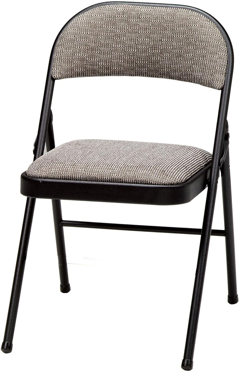 4 Pack Padded Folding Chairs, Cushioned Metal Fabric Foldable Chair, Black-3