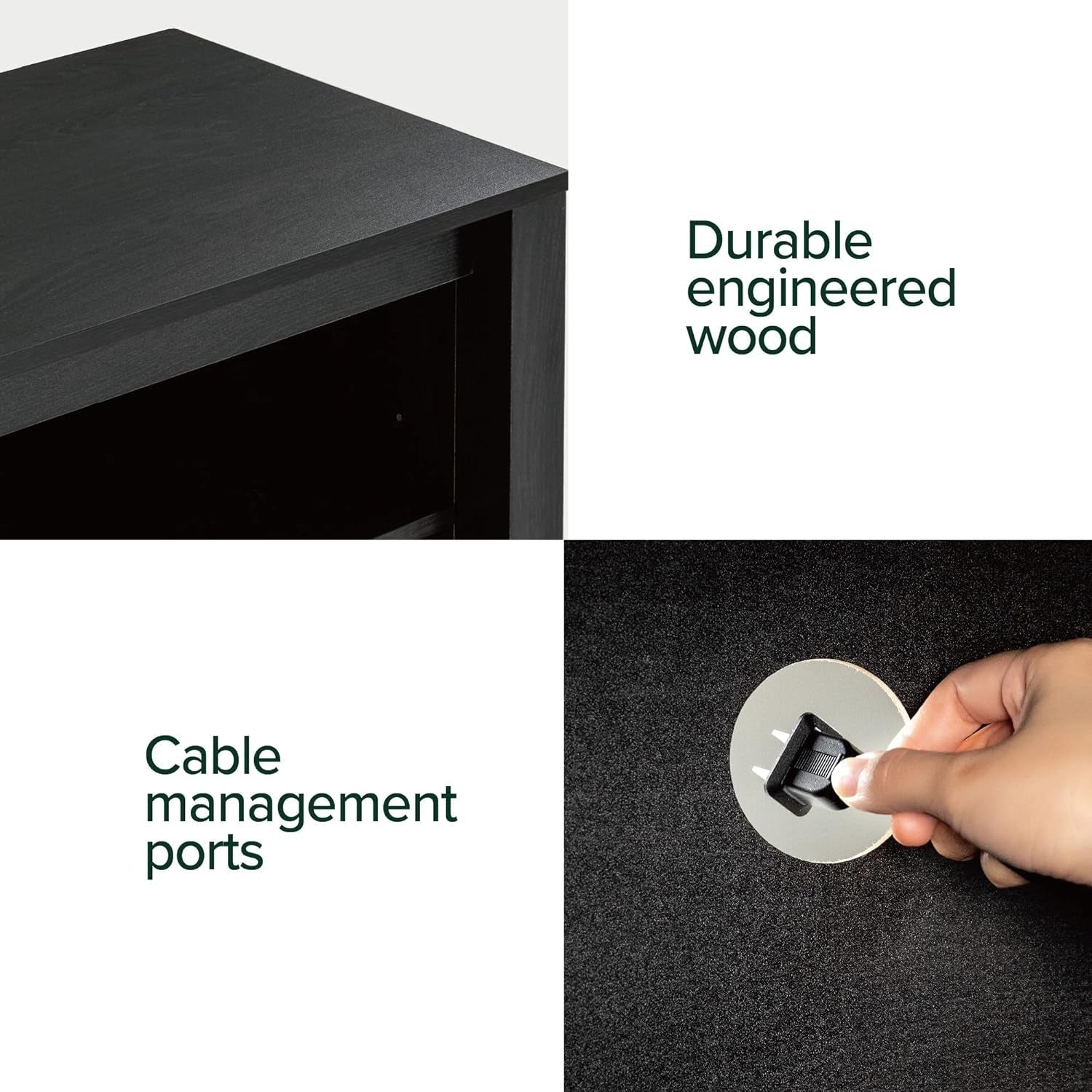 Camden TV Stand for Tvs up to 65", Contemporary Entertainment Center with Open Shelving, TV Stand with Storage, Living Room or Bedroom Furniture, Espresso-4