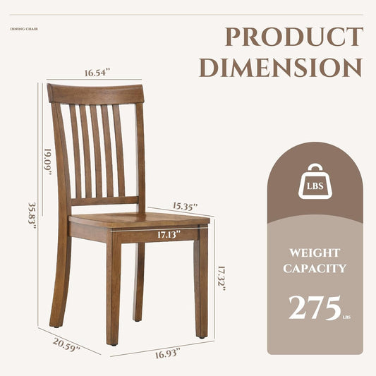 Wooden Dining Room Chairs Set of 6, Spindle High Back Windsor Kitchen Side Chair, Farmhouse Dining Chairs for Kitchen, Dining Room, Light Brown-1