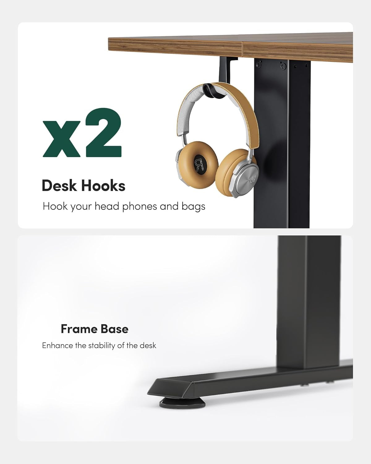 Electric Standing Desk, Height Adjustable Stand up Desk, 55 X 24 Inches Sit Stand Home Office Desk, Computer Desk, Black Walnut-4