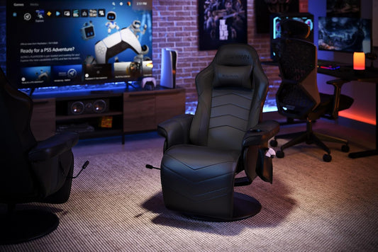 900 Gaming Recliner - Video Games Console Recliner Chair, Computer Recliner, Adjustable Leg Rest and Recline, Recliner with Cupholder, Reclining Gaming Chair with Footrest - Black-0