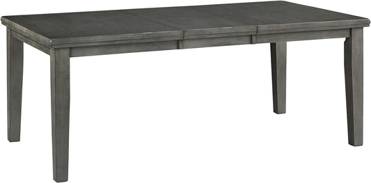 Hallanden Modern Farmhouse Dining Room Butterfly Extension Table, Dark Gray-0