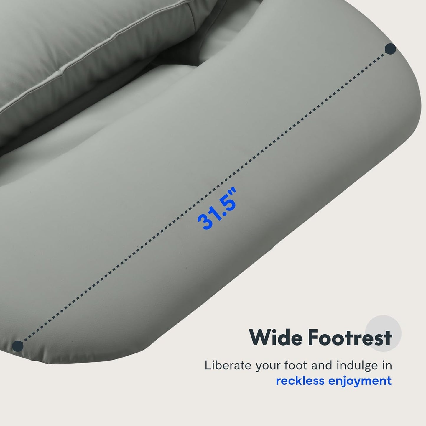 XRC7 Recliner Chair for Adults 350 LBS, Faux Leather Oversized Swivel Rocker Recliner Chair W/Side Pocket, Cross-Legged Armless Recliner Lounge Sofa for Living Room Bedroom, Blue (XC6)-3