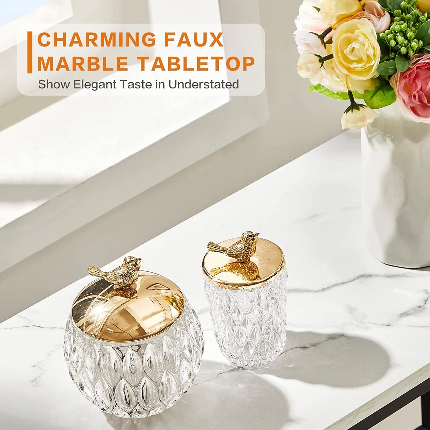 Modern Industrial Sofa Table with Storage Shelves-3