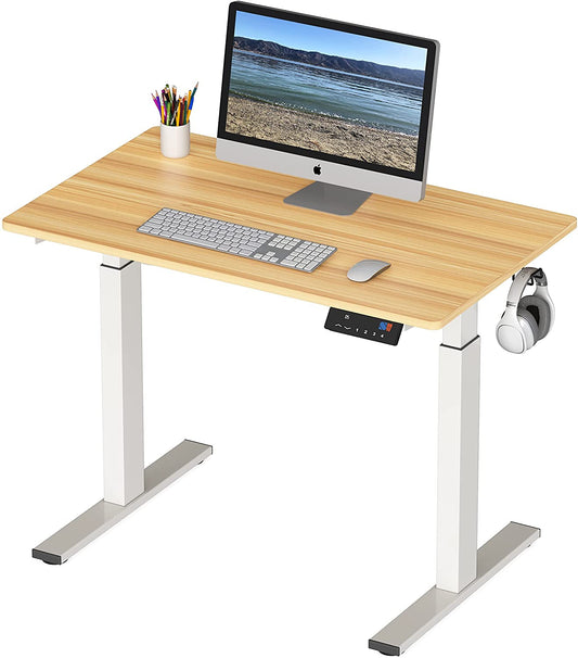 Memory Preset Electric Height Adjustable Standing Desk, 40 X 24 Inches, Oak-0