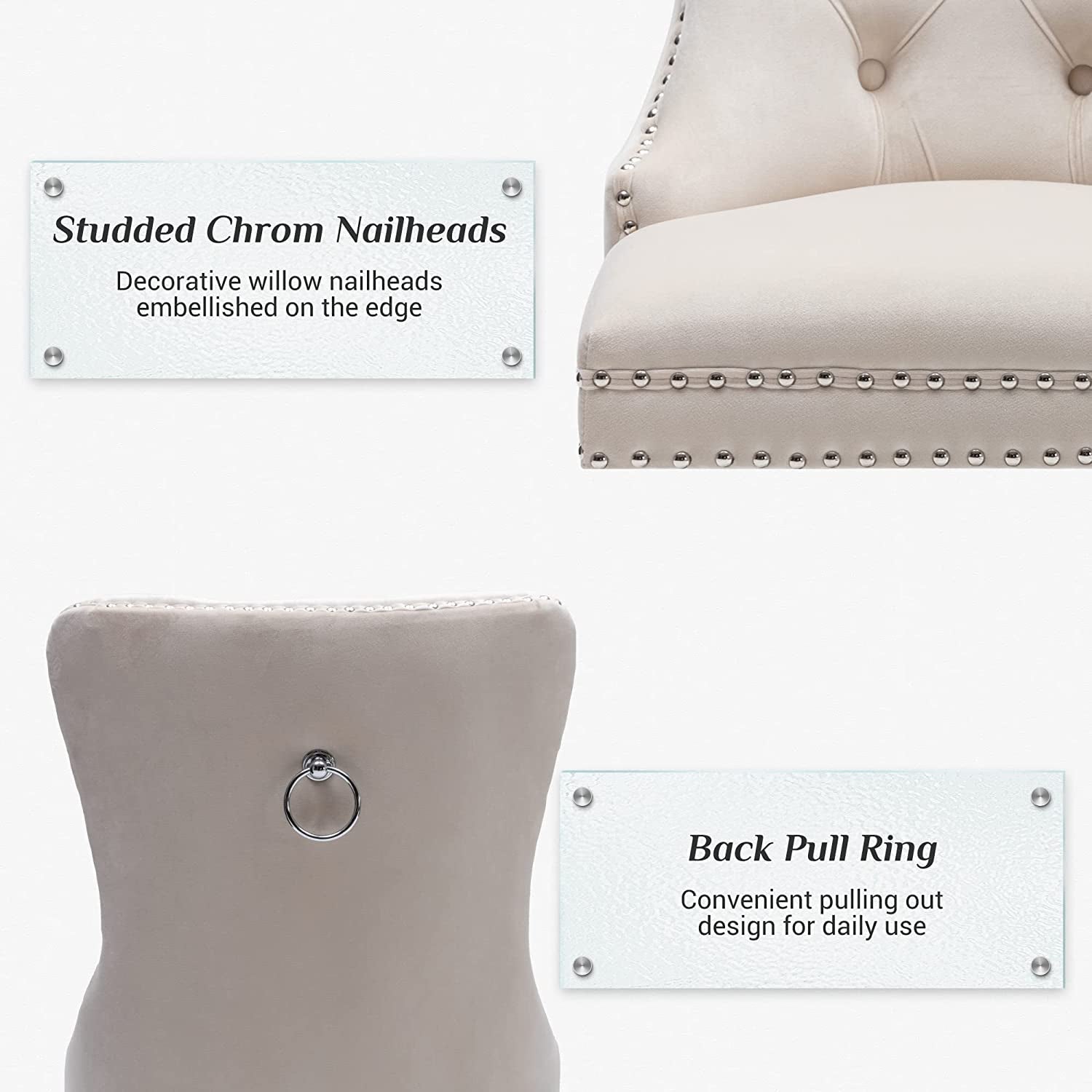 Velvet Dining Chairs Set of 4-4