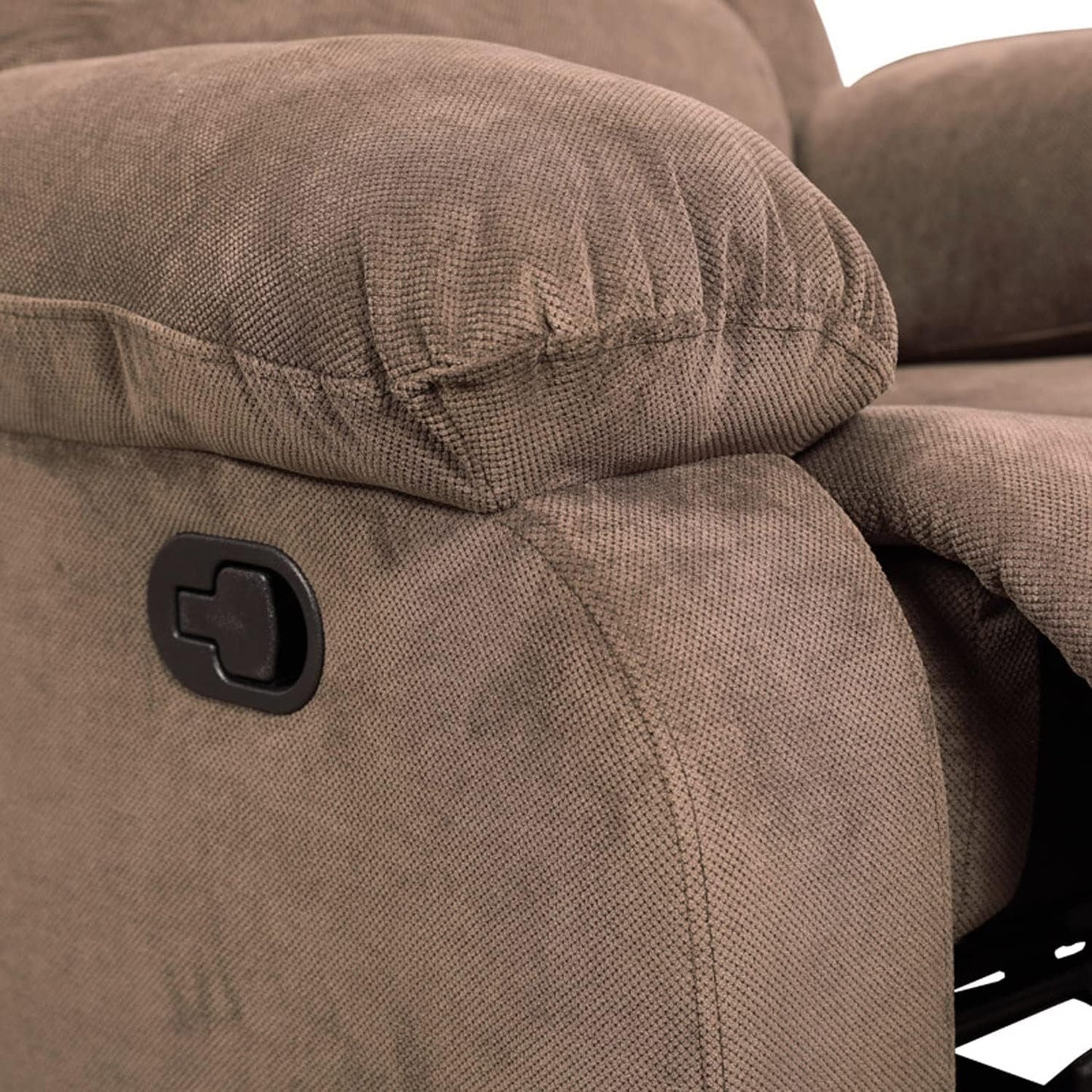 Recliner Sofa Set for Living Room Furniture Set, Reclining Sofa and Loveseat Set for Reclinier Sofa with Drop down Table/Double Recliner Loveseat with Storage Console/Brown Velvet-4