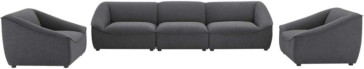 Comprise 5-Piece Living Room Set in Charcoal-1