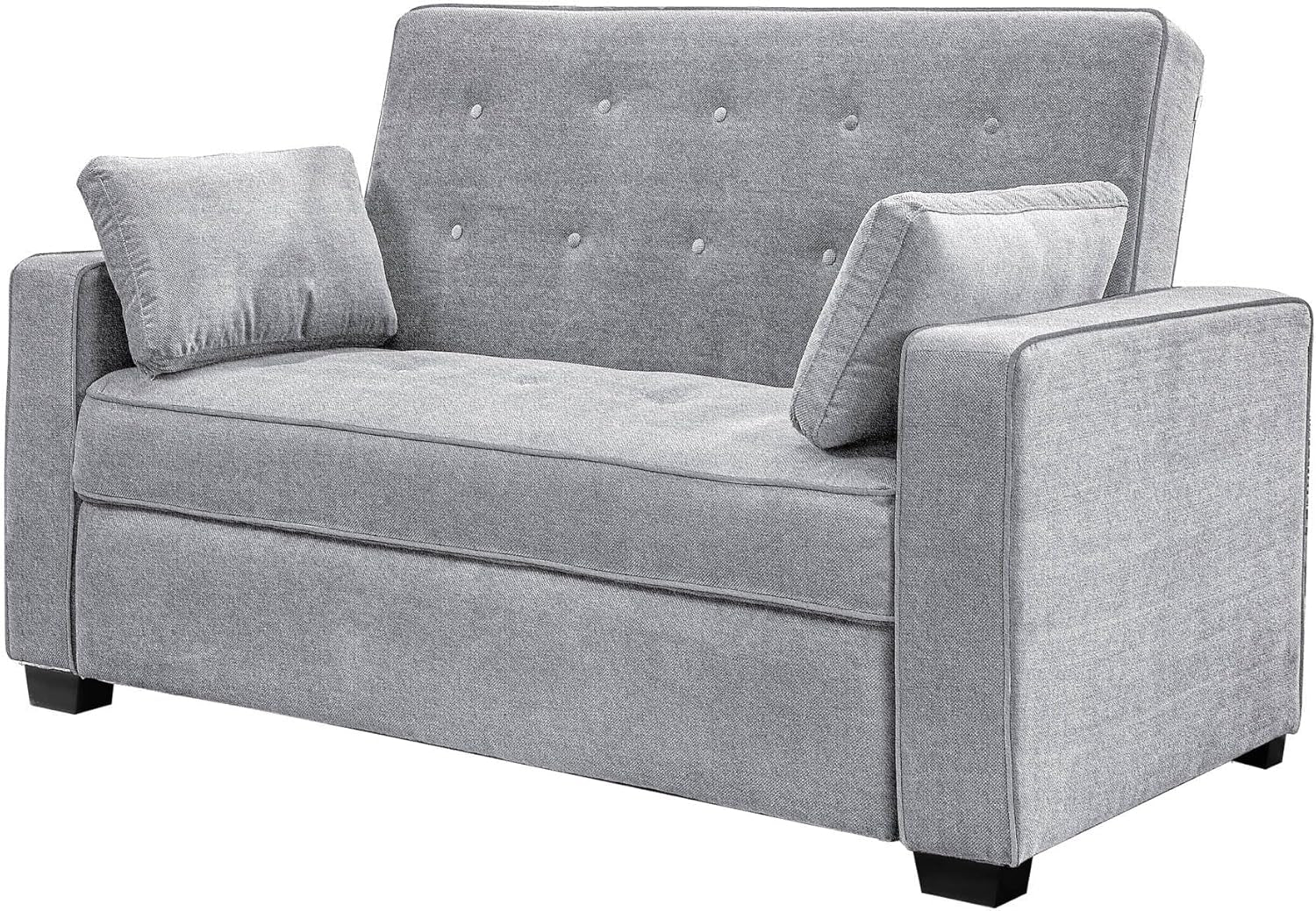Lifestyle Solutions Ainsley Full Size Convertible Loveseat, Light Grey-4