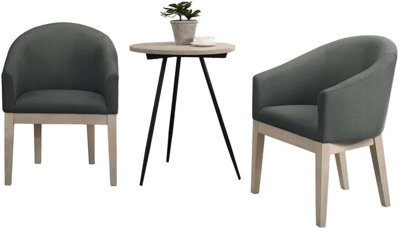 Neroli Gray Fabric Accent Chairs and Side Table Living Room Set-0