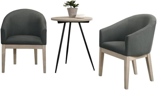 Neroli Gray Fabric Accent Chairs and Side Table Living Room Set-0