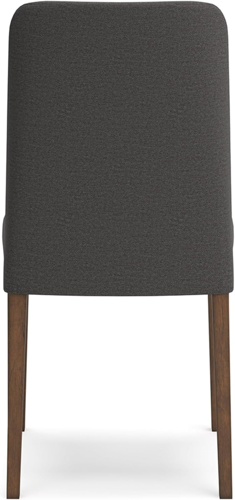 Lyncott Contemporary Dining Room Upholstered Side Chair with Foam Cushion, Set of 2, Dark Gray & Brown-4