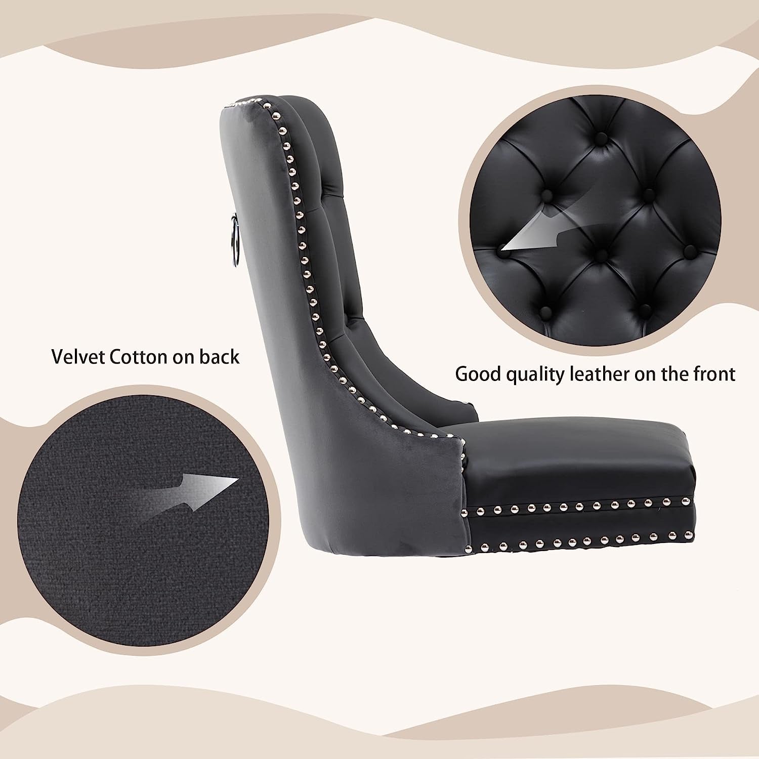 Dining Chairs Set of 4, Upholstered High-End Tufted Dining Room Chair-4