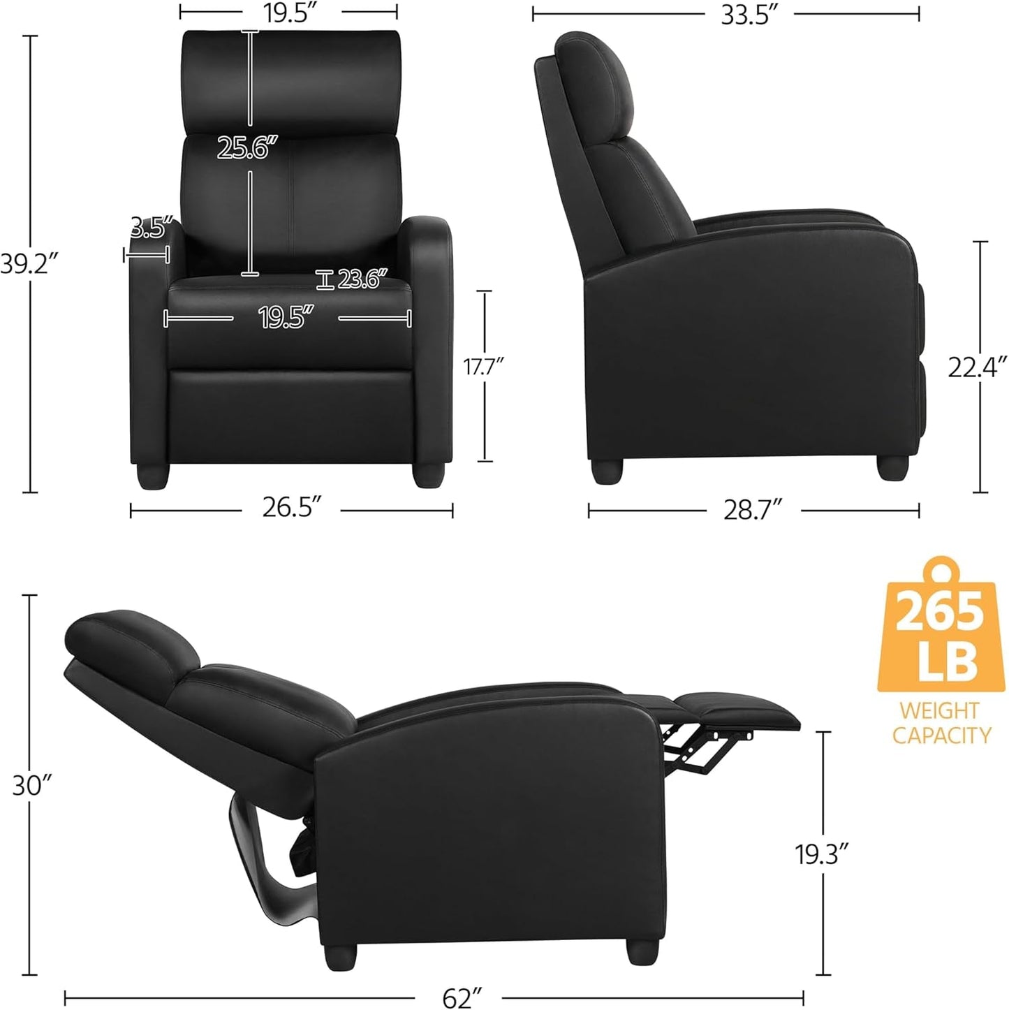 Modern Recliner Sofa with Lumbar Support-3