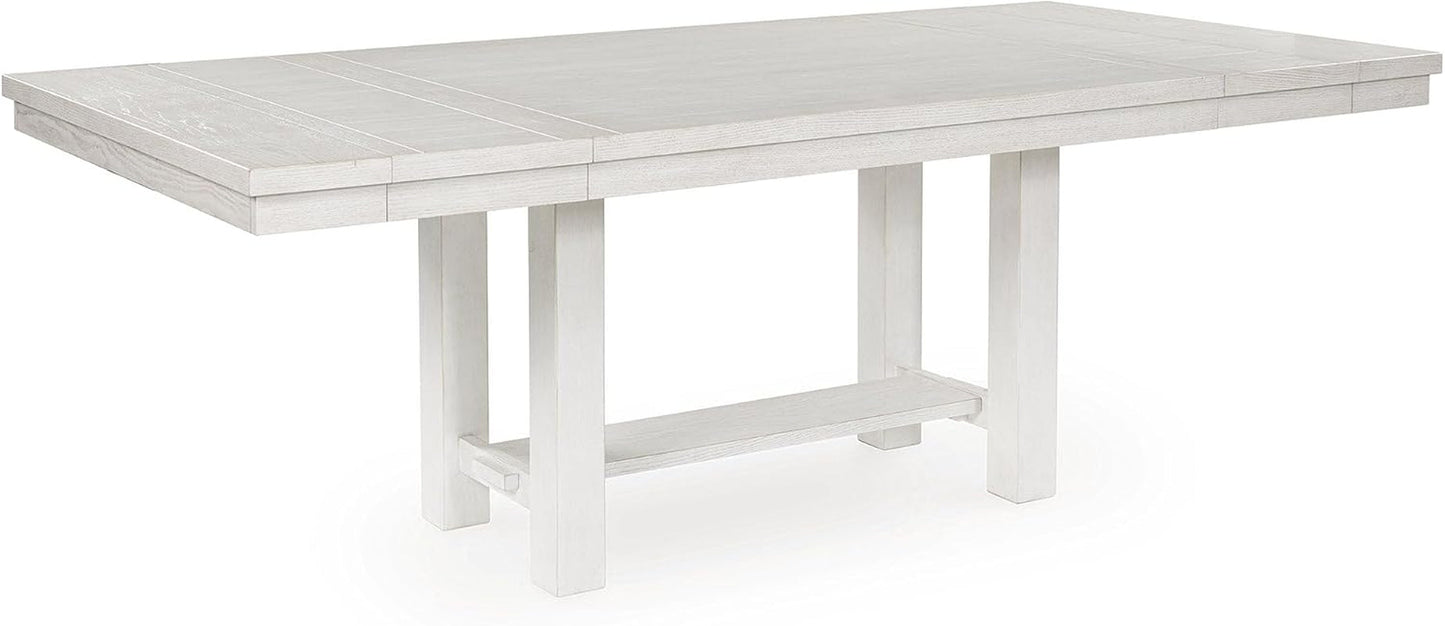 Robbinsdale Casual Removable Center Leaf Dining Extension Table with Trestle Base, White-0