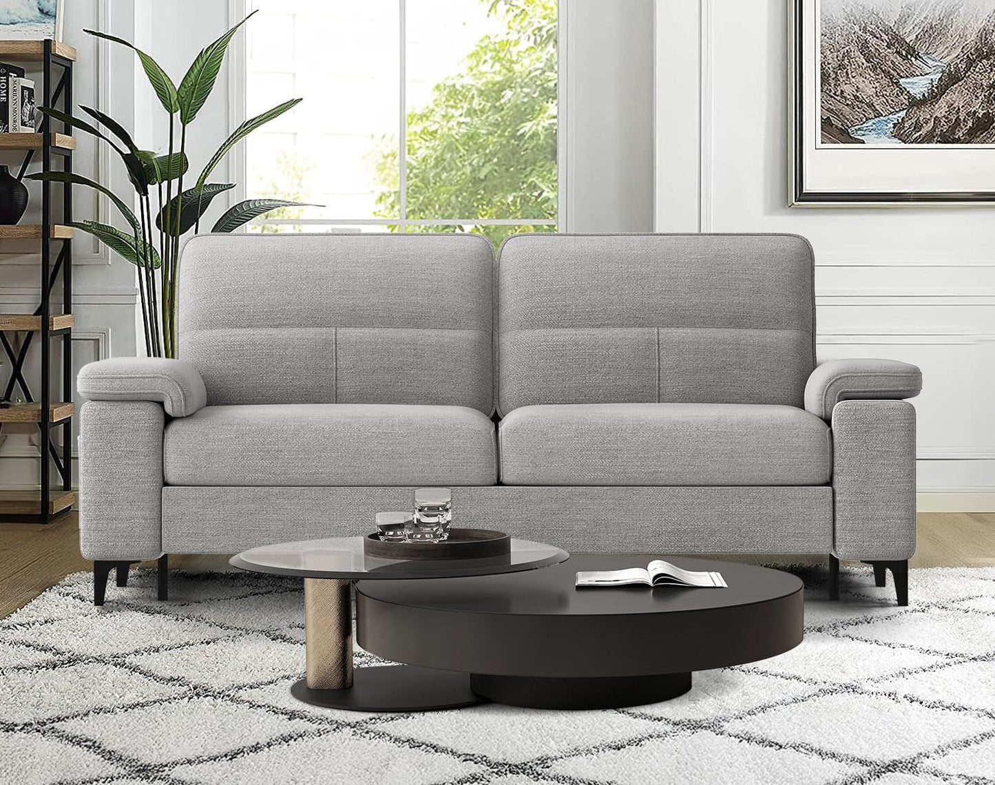 Light Gray Loveseat with Removable Cover rana-1