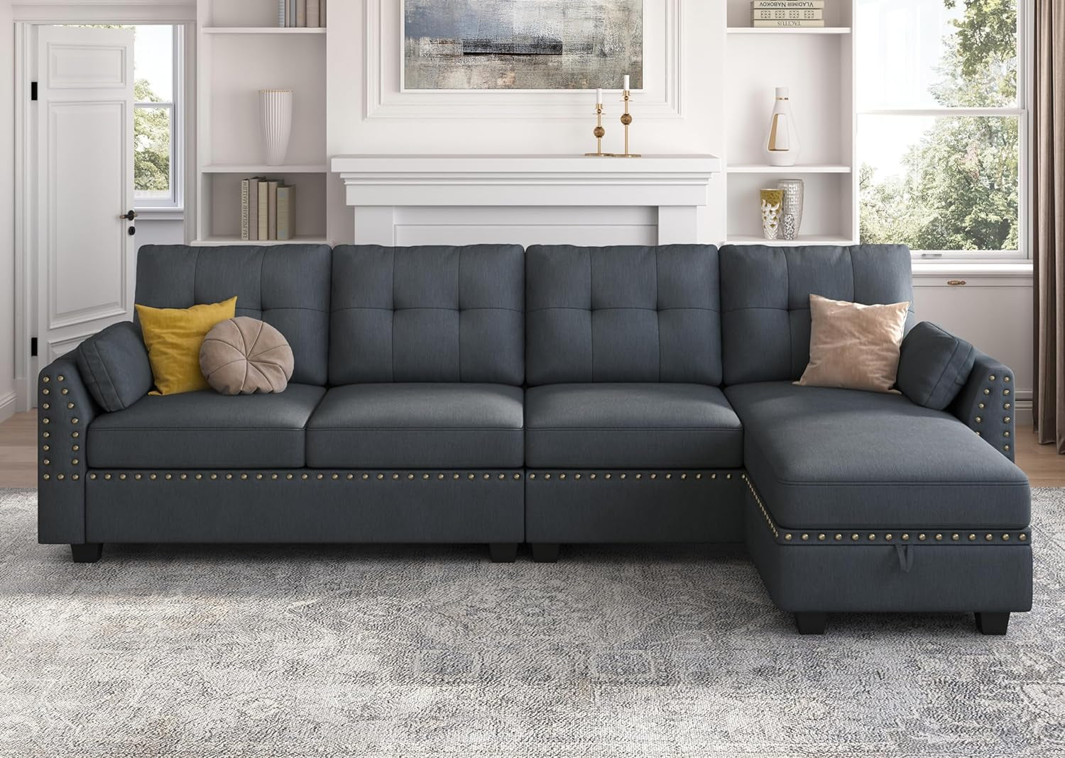 Convertible L-Shaped Sectional Sofa for Small Spaces-0