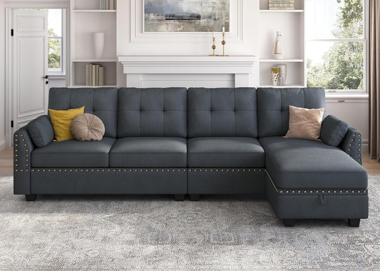 Convertible L-Shaped Sectional Sofa for Small Spaces-0
