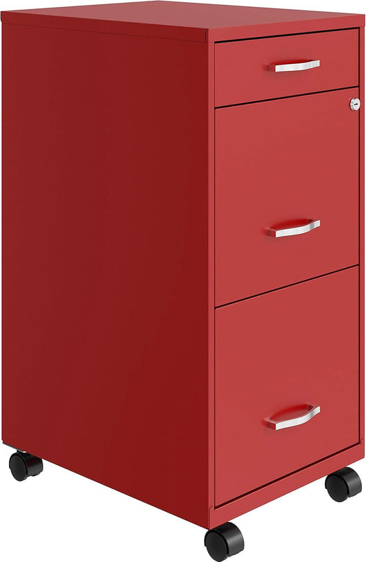 LYS SOHO Box/File/File Mobile Red File Cabinet, 3 Drawer-0