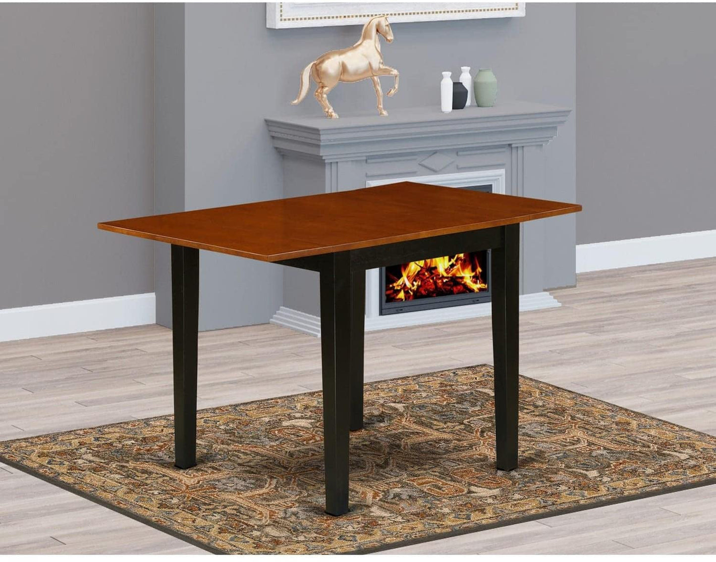 Wooden Kitchen Table with Cherry Rectangular Tabletop-0