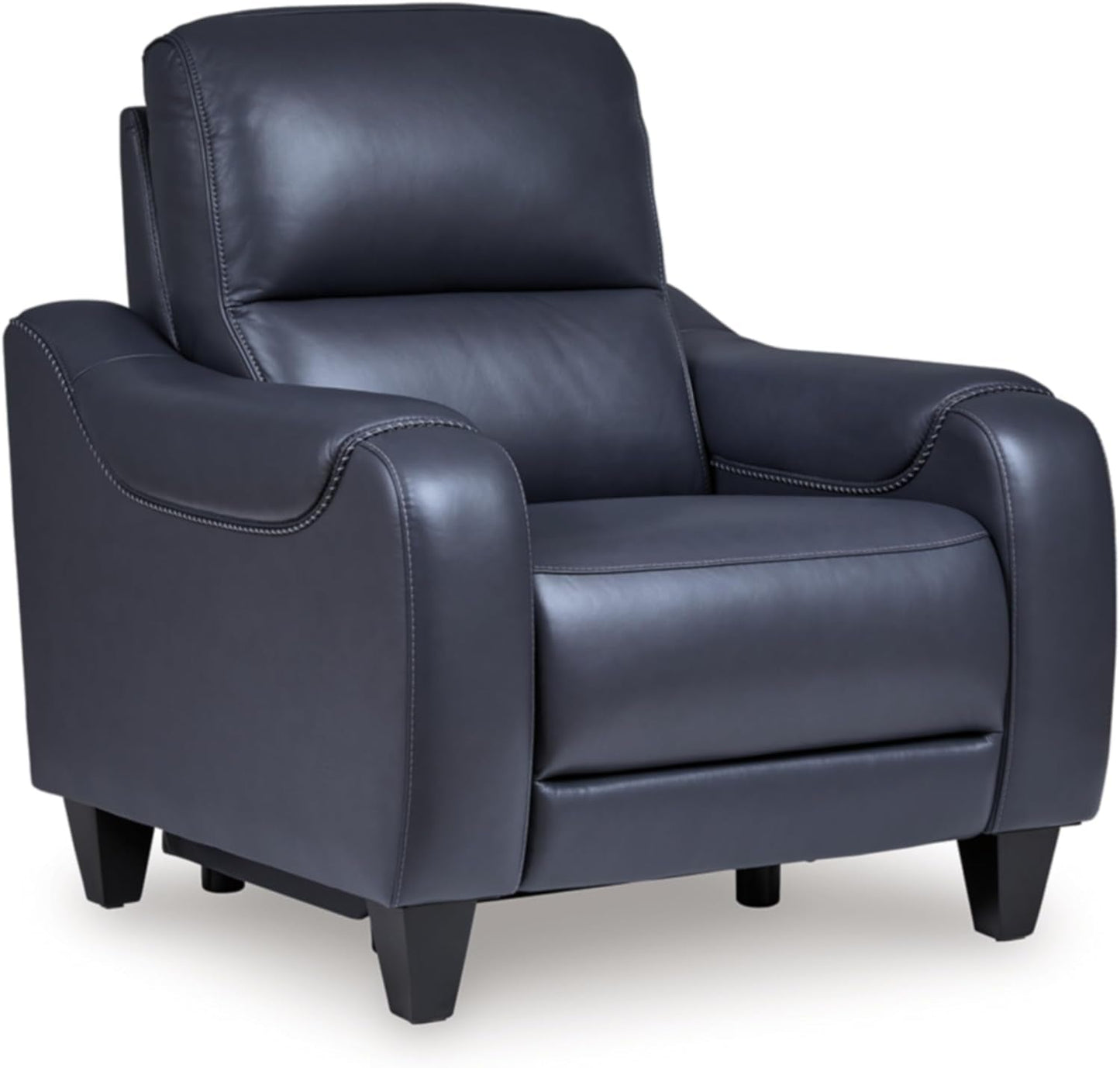 Mercomatic Contemporary Leather Match Wall Hugger Power Recliner with Adjustable Headrest and USB Ports, Blue-0