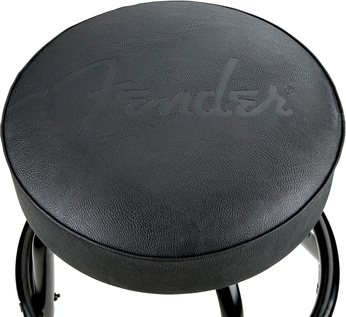 Embossed Black Logo Swivel Barstool, Great Gifts for Dad, Black/Black, 30"-3