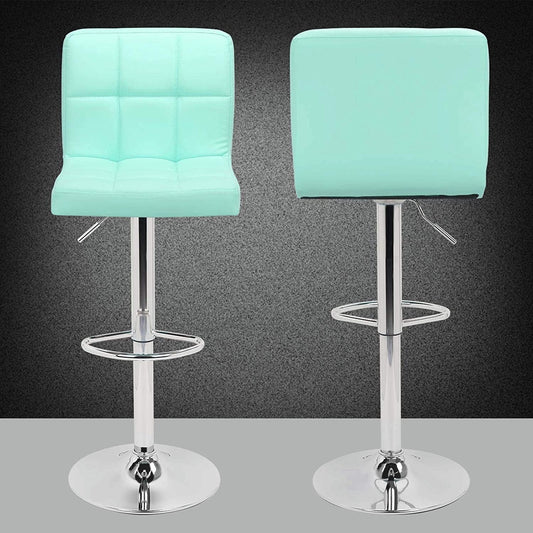 Tiffany Blue Adjustable Kitchen Barstools, Set of 2-0