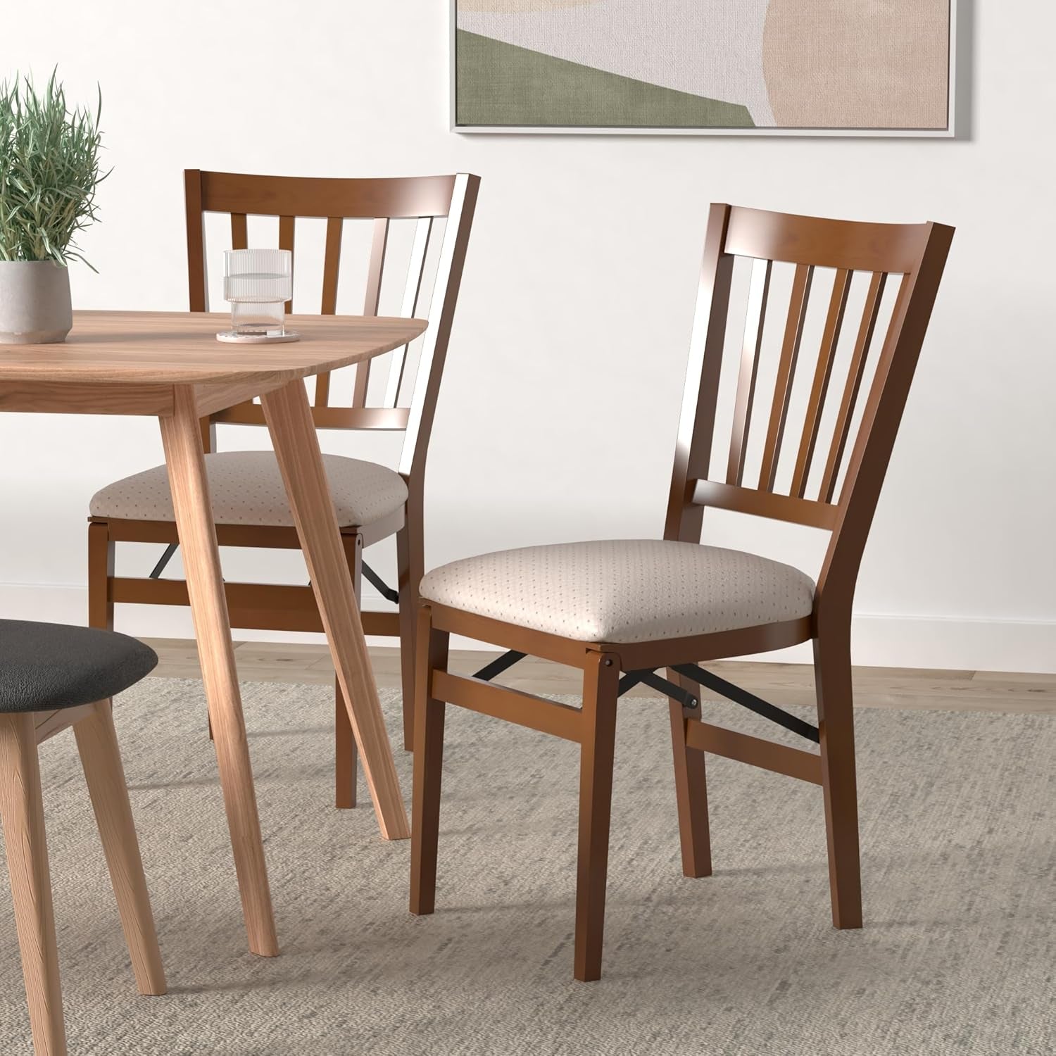 Stakmore School House Folding Chair Finish, Set of 2, Fruitwood, 8.25D X 17W X 35.5H In-1