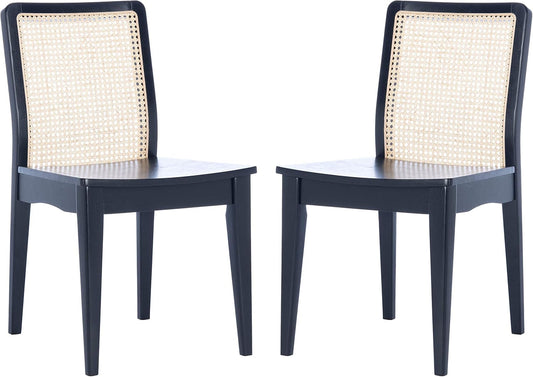 Home Collection Benicio Black/Natural Rattan Dining Chair (Set of 2) DCH1005C-SET2-0
