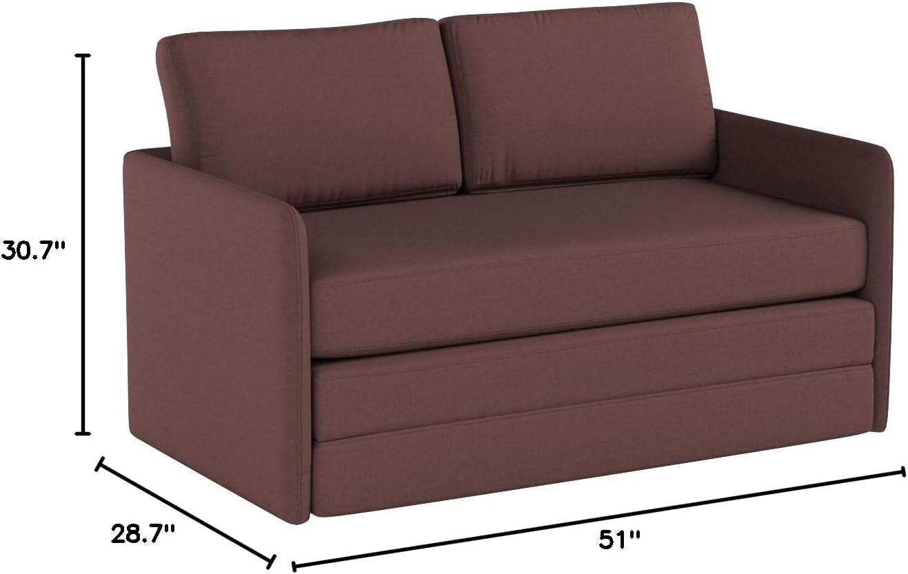Brown Modern Loveseat Sleeper Contemporary Style-2