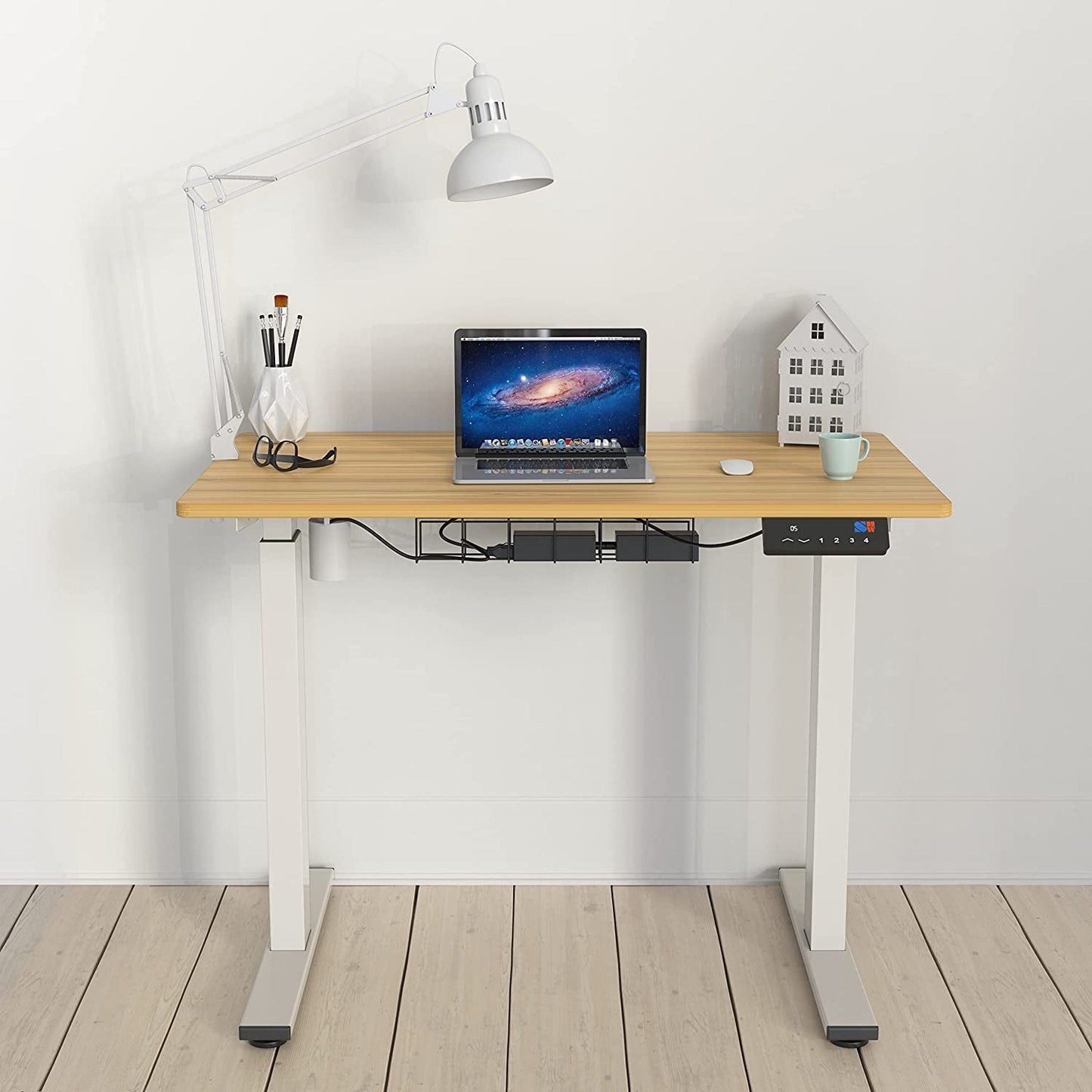 Memory Preset Electric Height Adjustable Standing Desk, 40 X 24 Inches, Oak-1