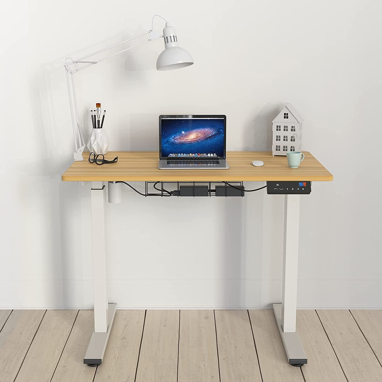 Memory Preset Electric Height Adjustable Standing Desk, 40 X 24 Inches, Oak-1